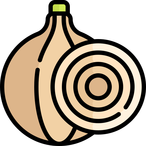cebolla Kawaii Lineal color icono