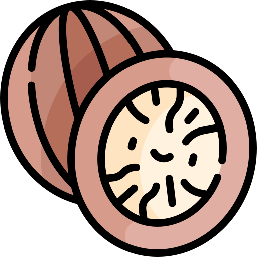 Мускатный орех Kawaii Lineal color иконка