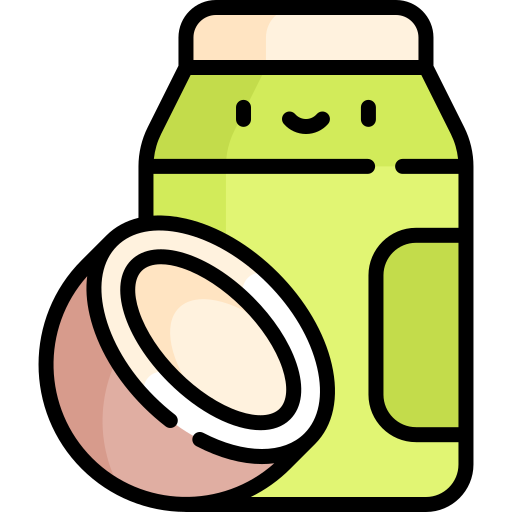 코코넛 우유 Kawaii Lineal color icon