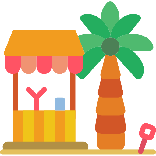cabaña de playa Basic Miscellany Flat icono