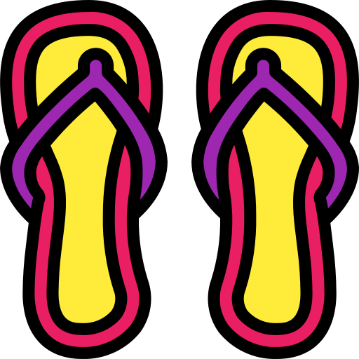 flip flops Basic Miscellany Lineal Color icon