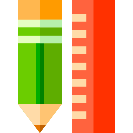 crayon Basic Straight Flat Icône