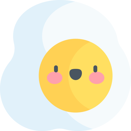 Fried egg Kawaii Flat icon