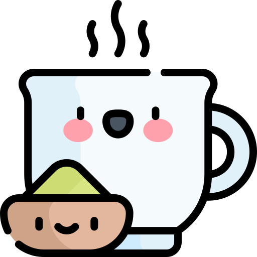 matcha latte Kawaii Lineal color icona