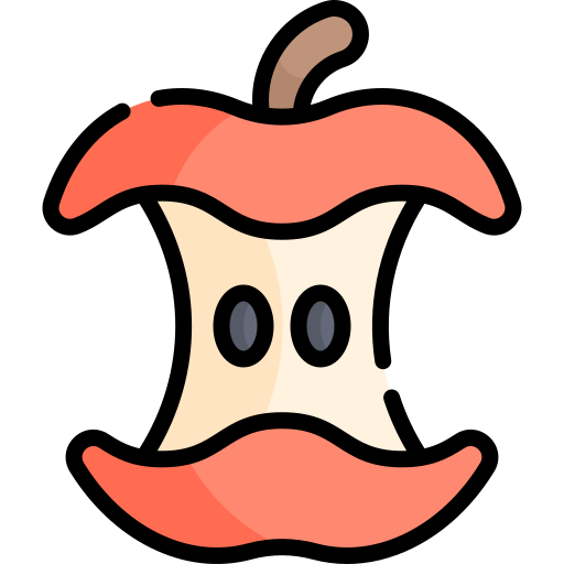Apple core Kawaii Lineal color icon