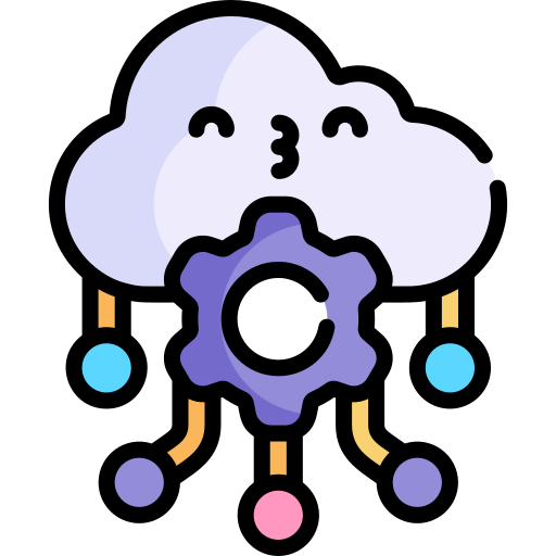 cloud computing Kawaii Lineal color icona
