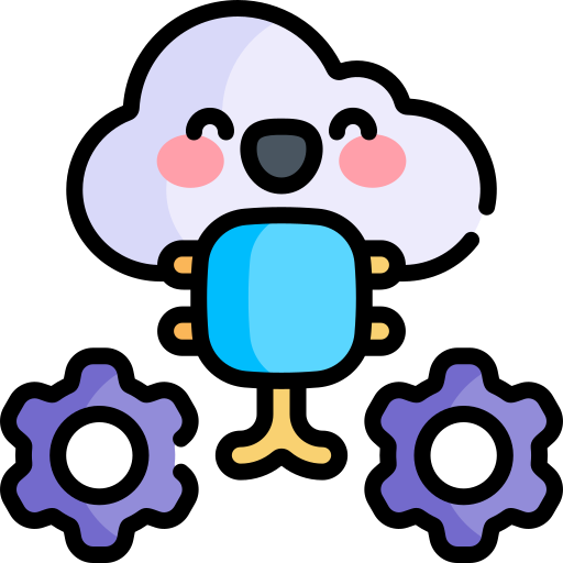 Cloud processing Kawaii Lineal color icon