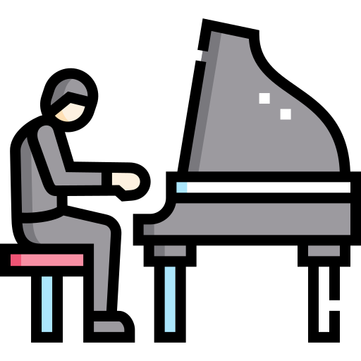 pianista Detailed Straight Lineal color icono