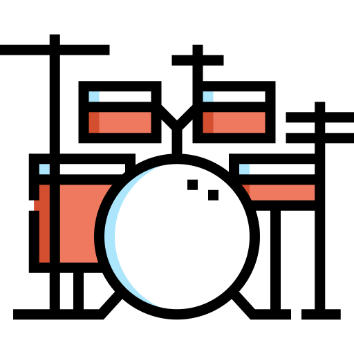 Drum set Detailed Straight Lineal color icon