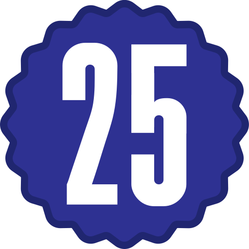 dwadzieścia pięć Generic color fill ikona