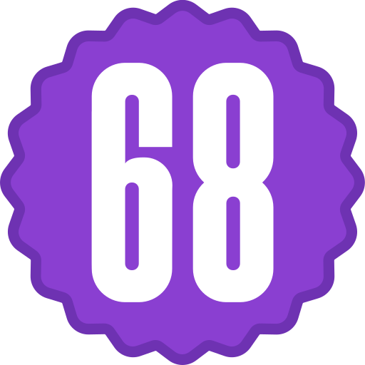 Sixty eight Generic color fill icon