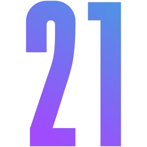 dwadzieścia jeden Generic gradient fill ikona