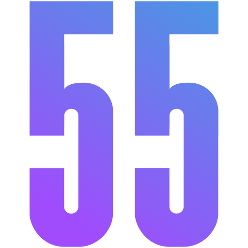 pięćdziesiąt pięć Generic gradient fill ikona