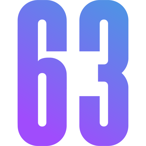 sześćdziesiąt trzy Generic gradient fill ikona