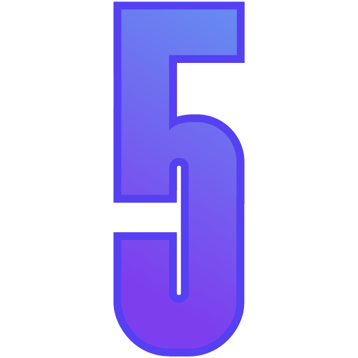 pięć Generic gradient lineal-color ikona