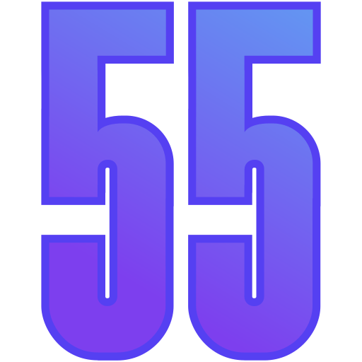 pięćdziesiąt pięć Generic gradient lineal-color ikona