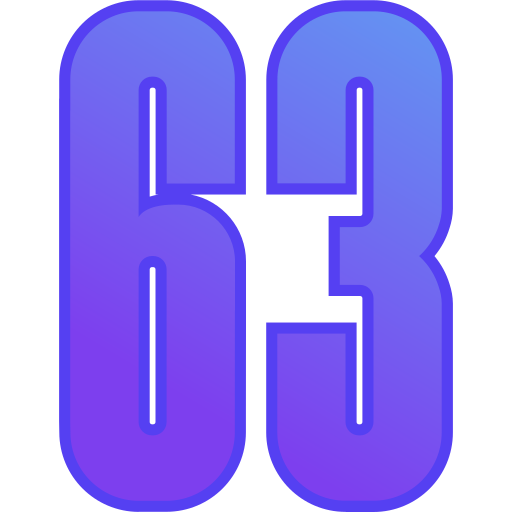 sesenta y tres Generic gradient lineal-color icono