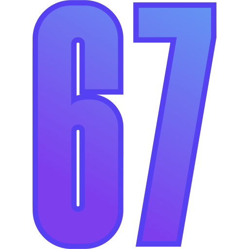sesenta y siete Generic gradient lineal-color icono
