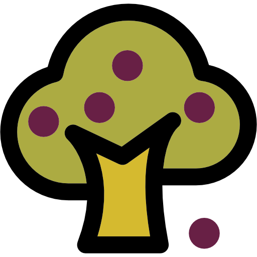Árbol de frutas Curved Lineal color icono