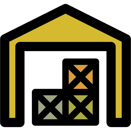 Warehouse Curved Lineal color icon