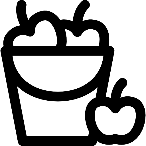 jabłka Curved Lineal ikona
