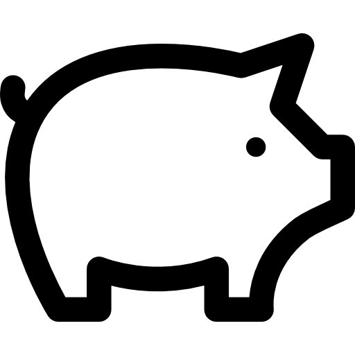 Piggy bank Curved Lineal icon