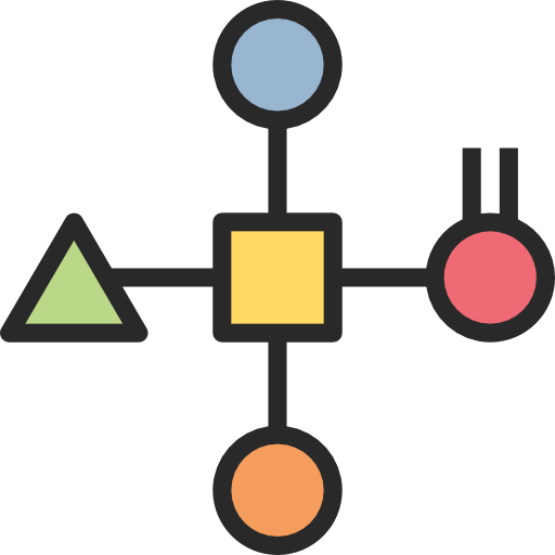molecola Becris Lineal color icona