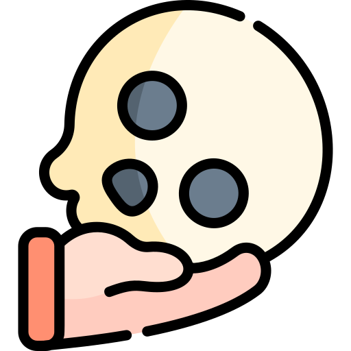 cráneo Kawaii Lineal color icono