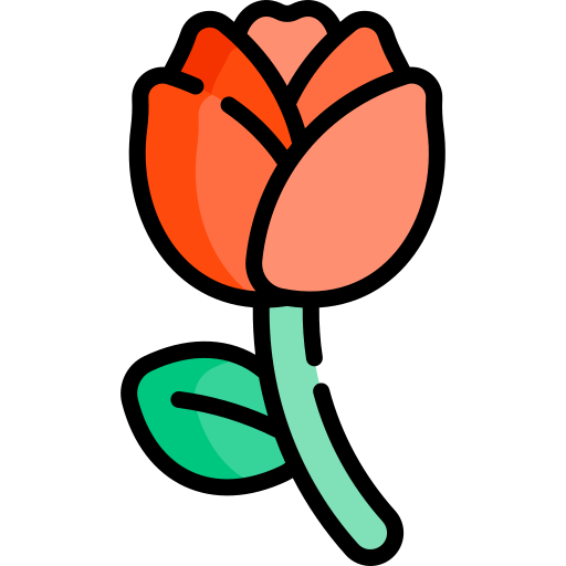róża Kawaii Lineal color ikona