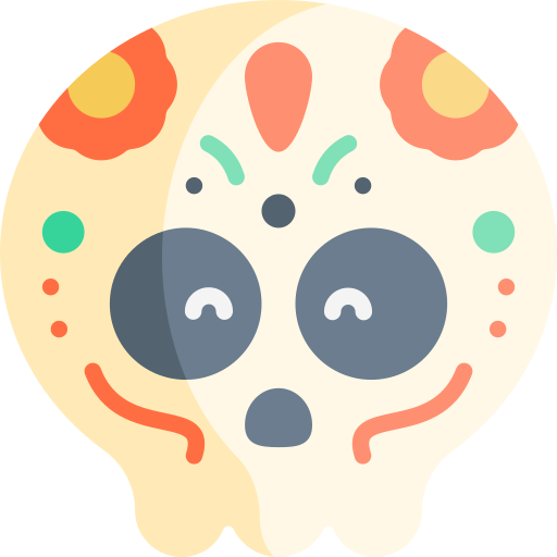cranio Kawaii Flat icona