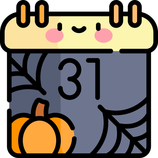 halloween-kalender Kawaii Lineal color icoon