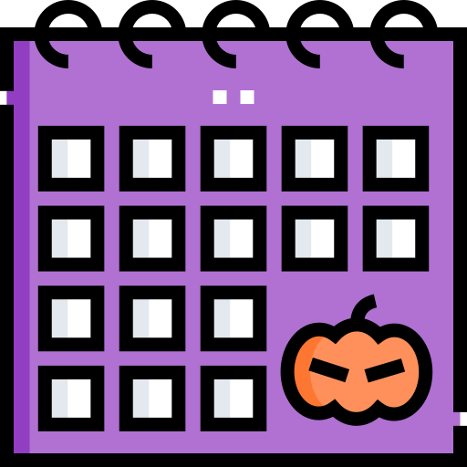 calendario di halloween Detailed Straight Lineal color icona