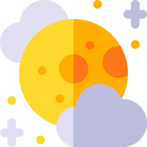 luna piena Basic Rounded Flat icona