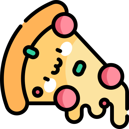 pizza Kawaii Lineal color Icône