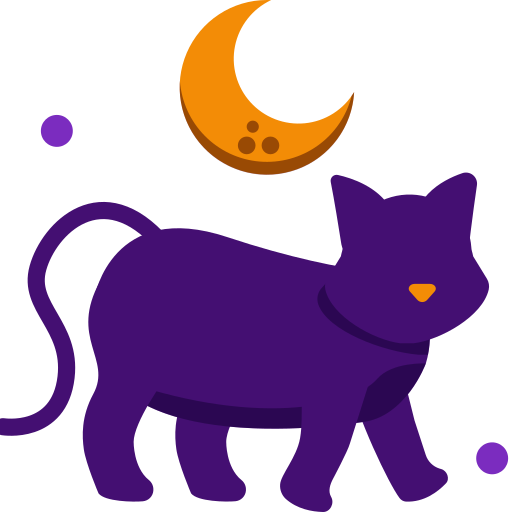 czarny kot Generic color fill ikona