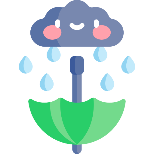 agua de lluvia Kawaii Flat icono