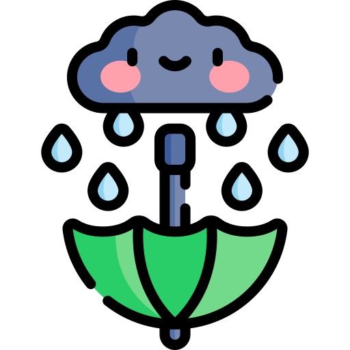 agua de lluvia Kawaii Lineal color icono