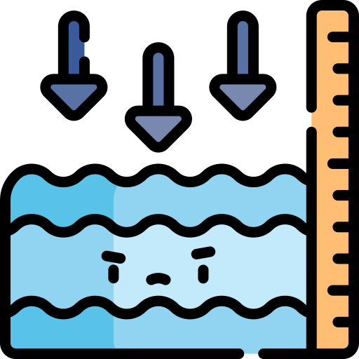 water niveau Kawaii Lineal color icoon