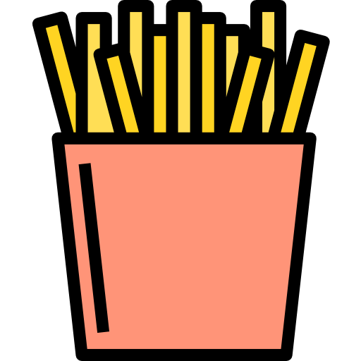 pommes frittes Catkuro Lineal Color icon