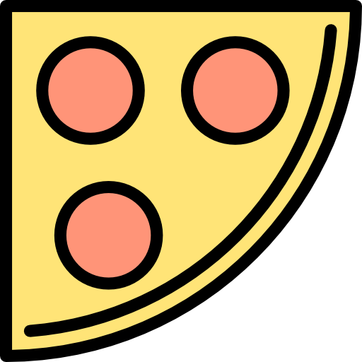 pizza Catkuro Lineal Color icoon