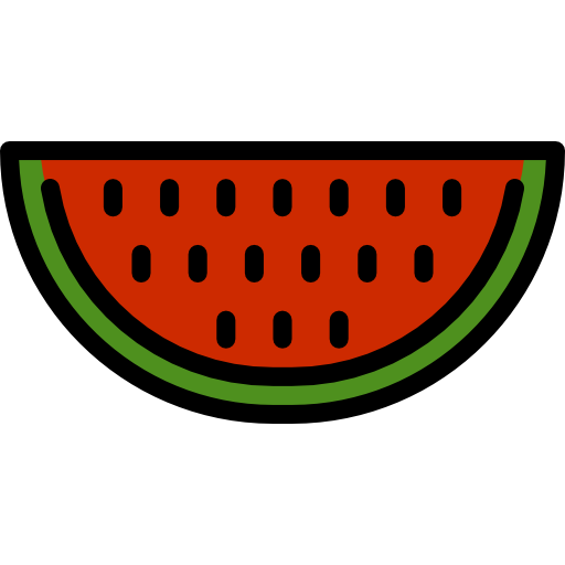 watermeloen Catkuro Lineal Color icoon