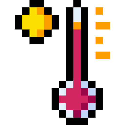 caliente Pixel Linear color icono