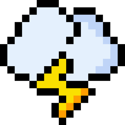 Lightning bolt Pixel Linear color icon