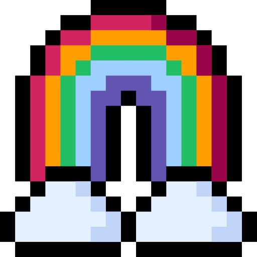 tęcza Pixel Linear color ikona