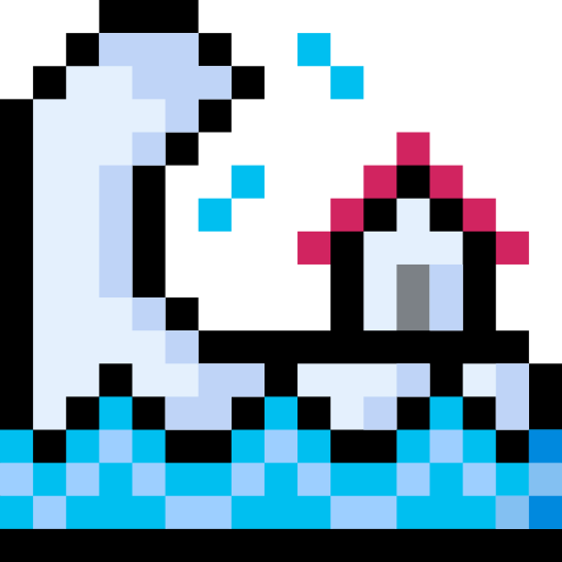 tsunami Pixel Linear color icono