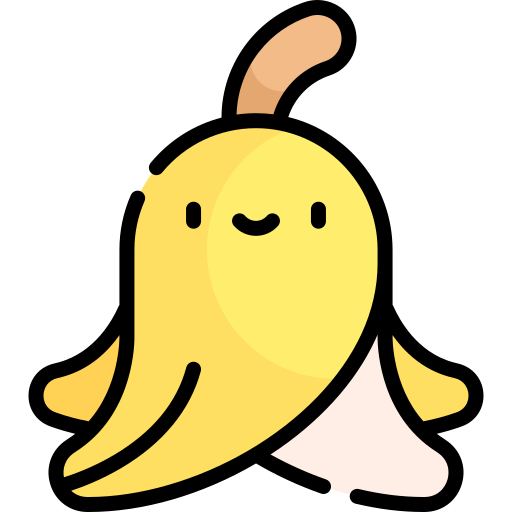Банан Kawaii Lineal color иконка