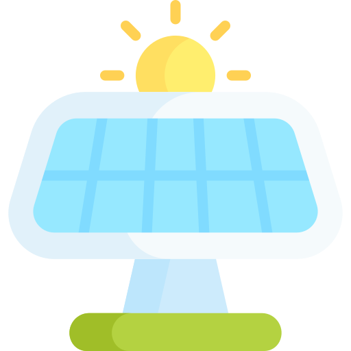 panel solar Kawaii Flat icono
