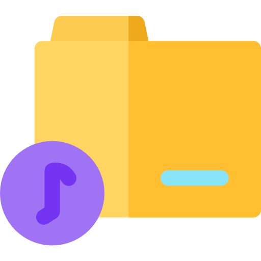 archivo de música Basic Rounded Flat icono