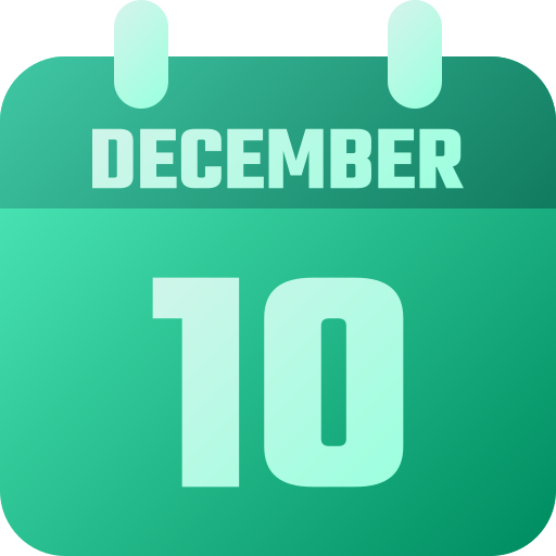 10 dicembre Generic gradient fill icona