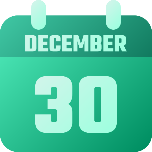 30 grudnia Generic gradient fill ikona